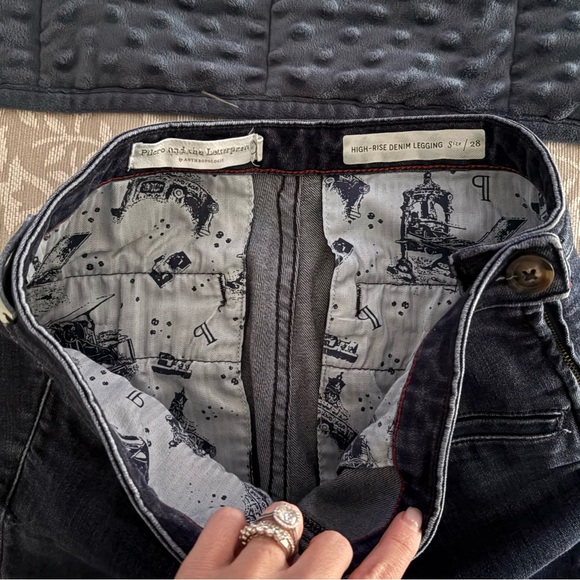 ✨Pilcro And The Letterpress✨ Anthropologie High Rise Denim Leggings Jeans Sz 28 - Picture 9 of 16
